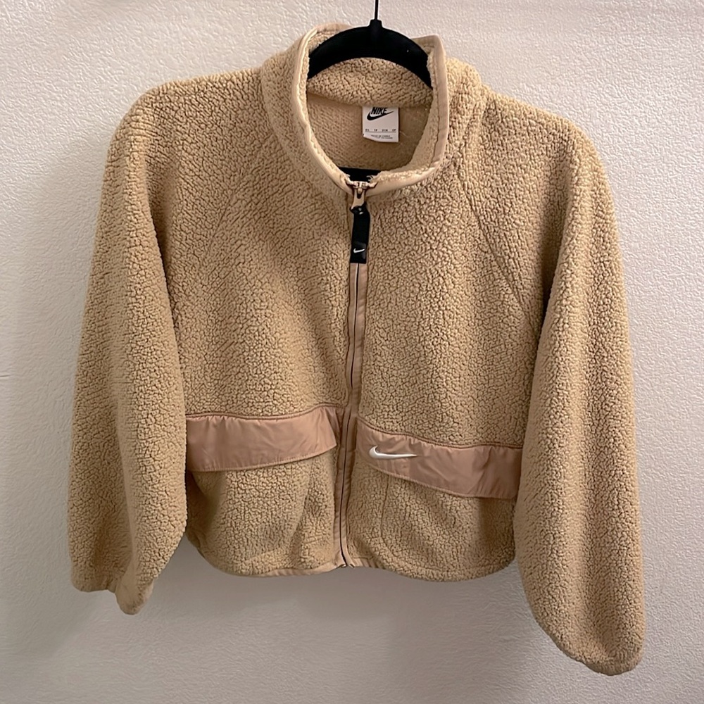 Nike Sherpa Jacket In Hemp - Picture 6 of 8